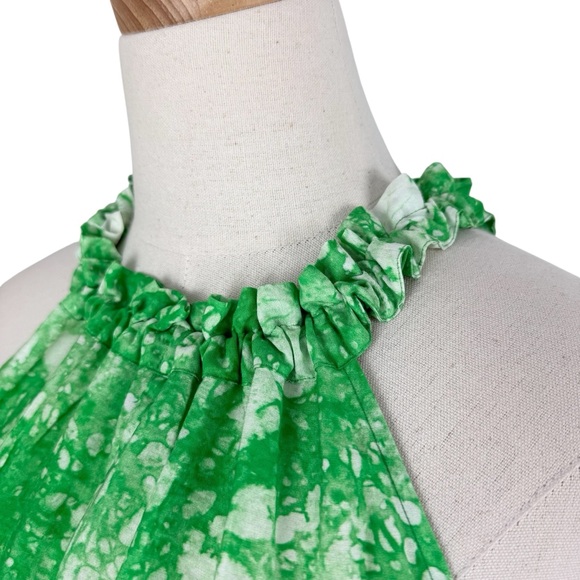 COS Watercolor Halter Maxi Dress Green Sz 4 - Picture 5 of 13